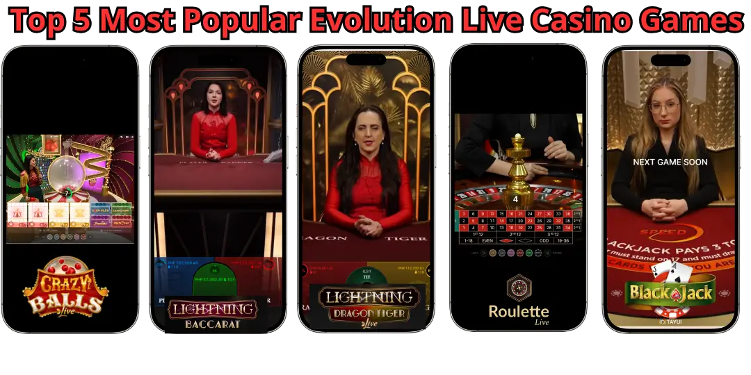 Top 5 Most Popular Evolution Live Casino Games fb777